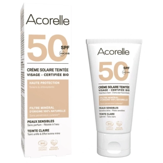 ACORELLE Tónovací opalovací krém světlý odstín SPF 50 50ml